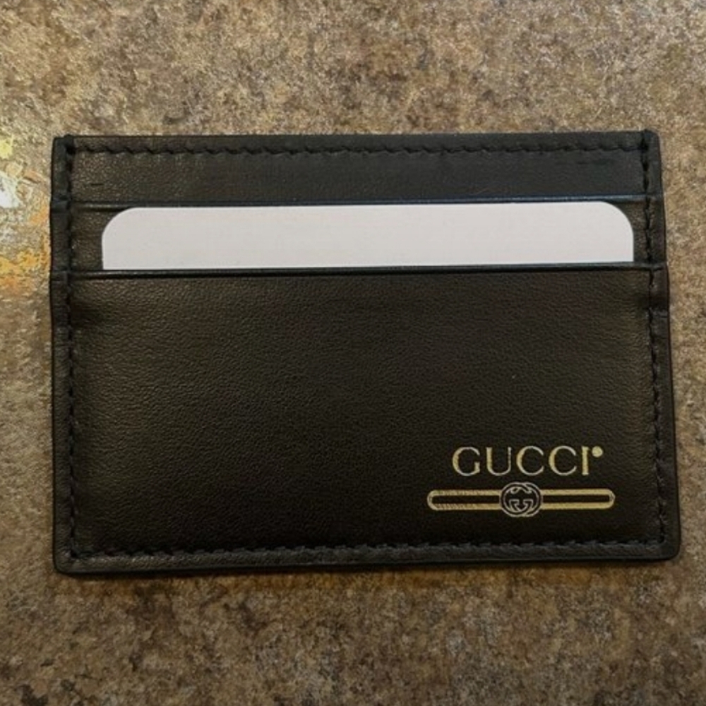 NWT Gucci Card Case Leather Black - Picture 2 of 8
